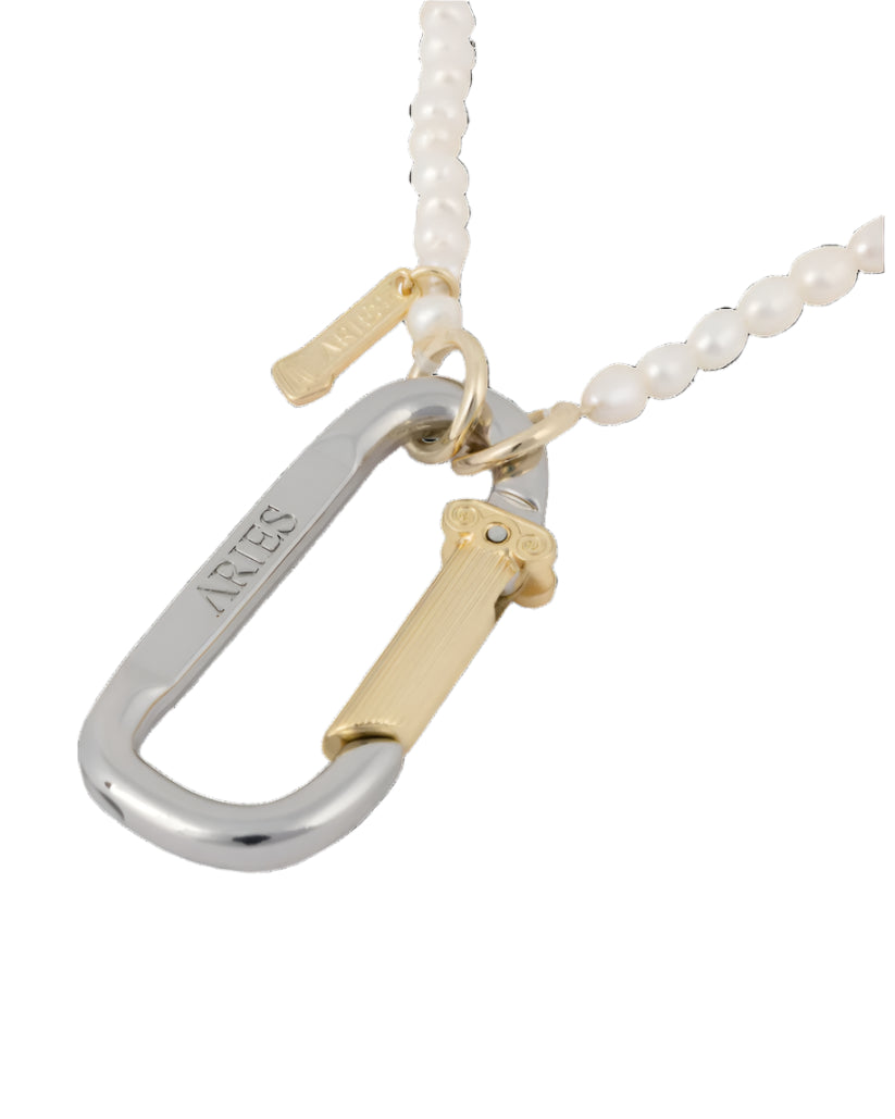 Mini Carabiner Pearl Necklace /ARIES