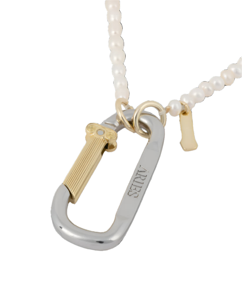 Mini Carabiner Pearl Necklace /ARIES