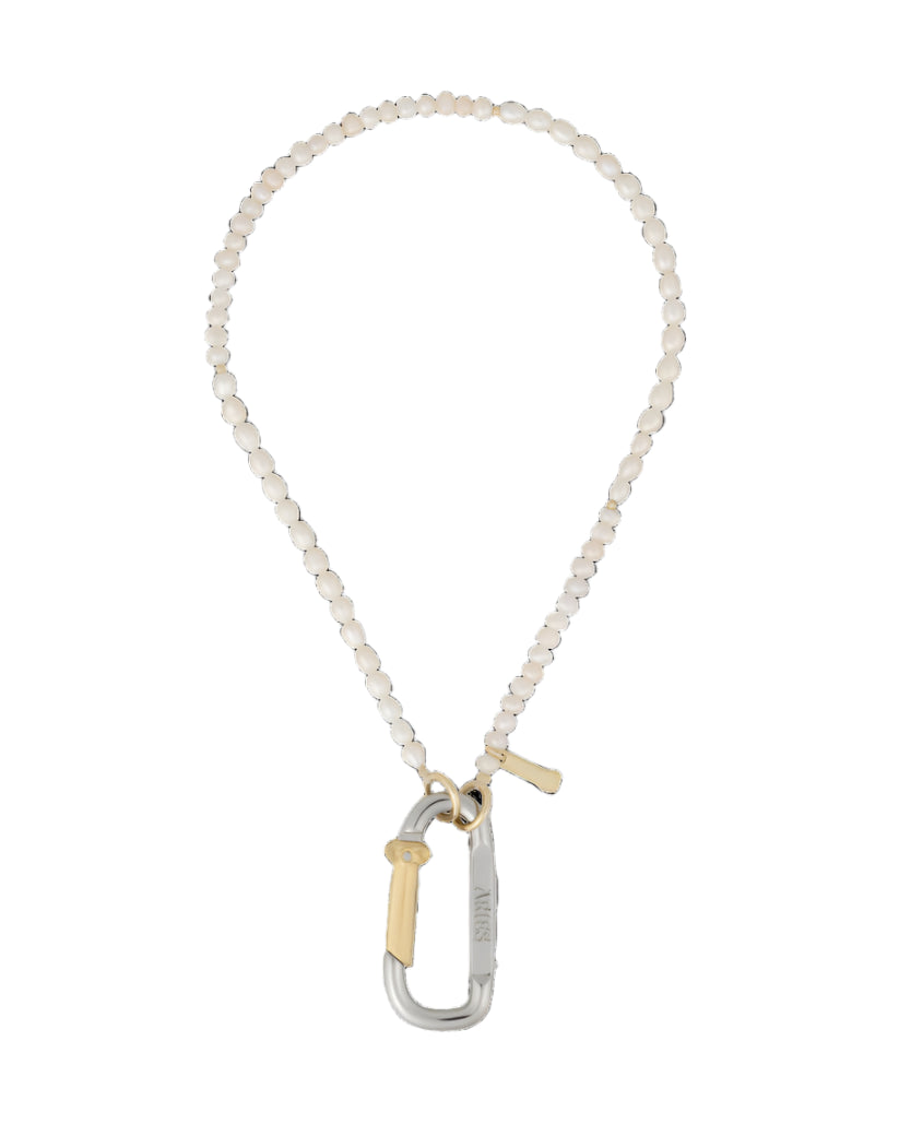 Mini Carabiner Pearl Necklace /ARIES