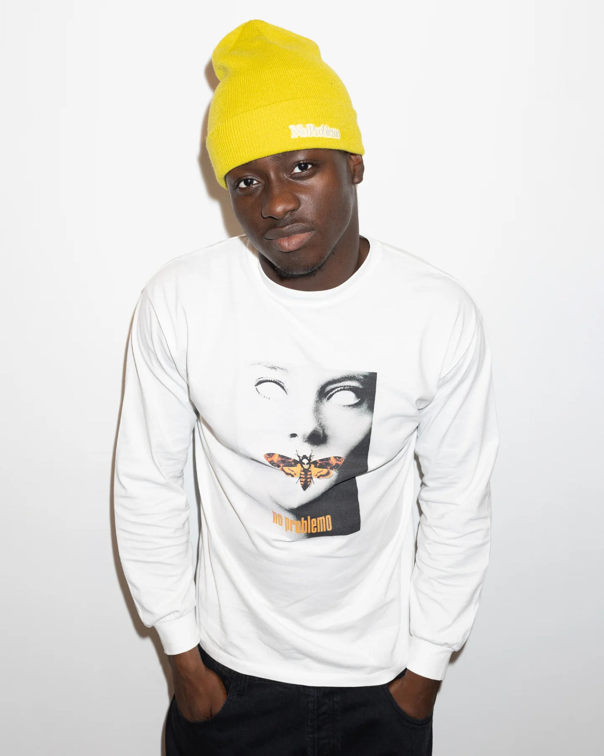 No Silence LS Tee / no problemo / white