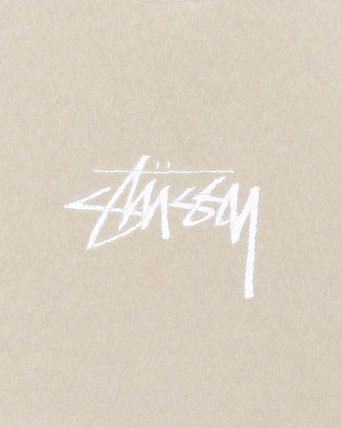 STOCK LOGO APPLIQUE HOODIE / STUSSY / KHAKI