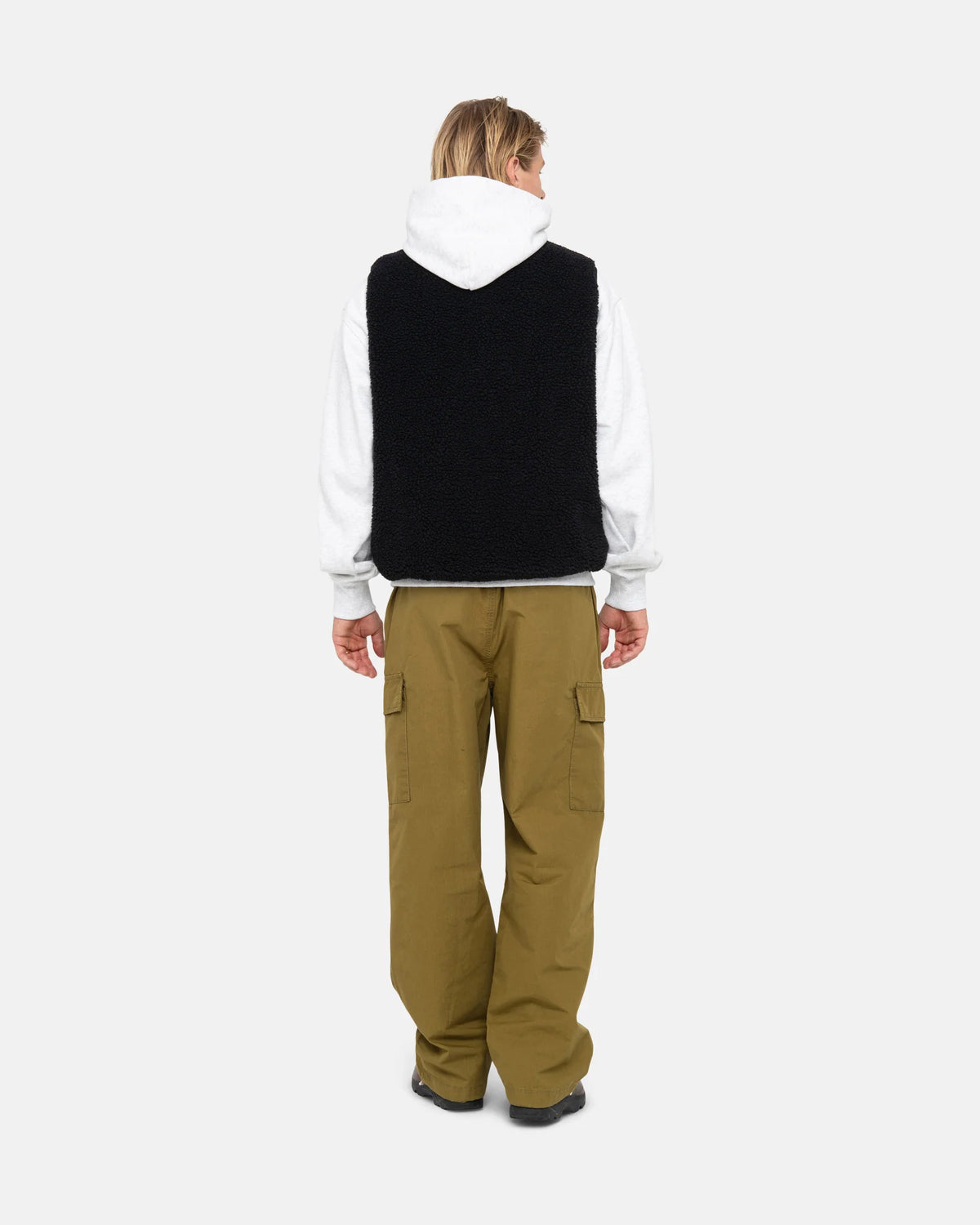 SHERPA REVERSIBLE VEST /STUSSY/ BLACK