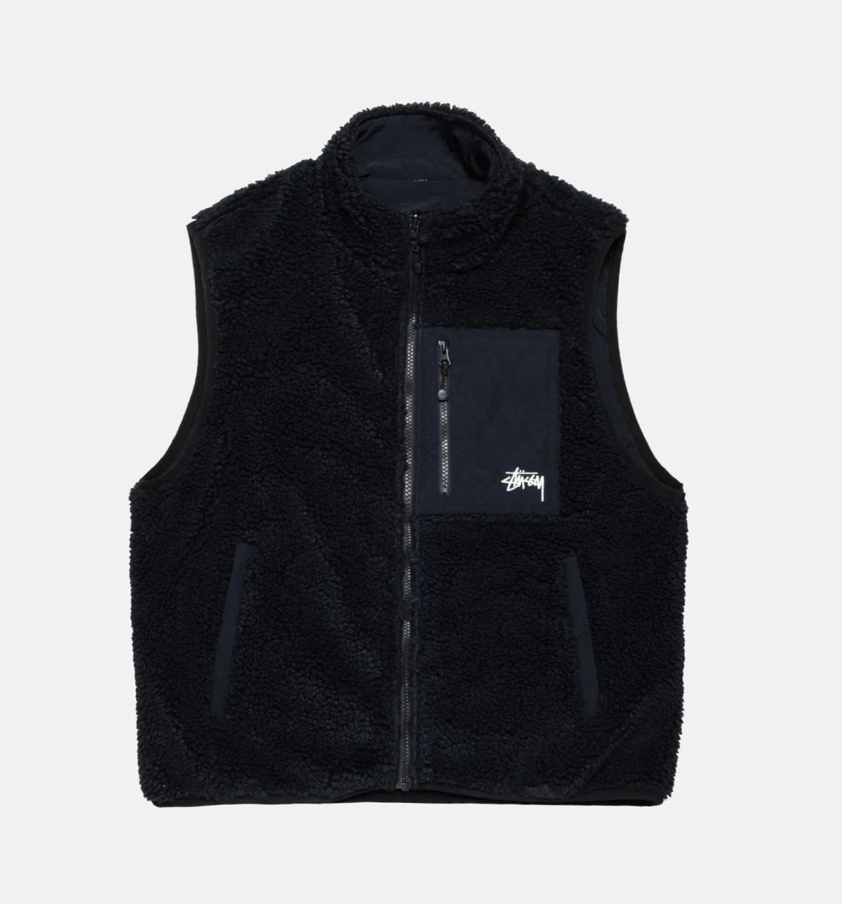 SHERPA REVERSIBLE VEST /STUSSY/ BLACK