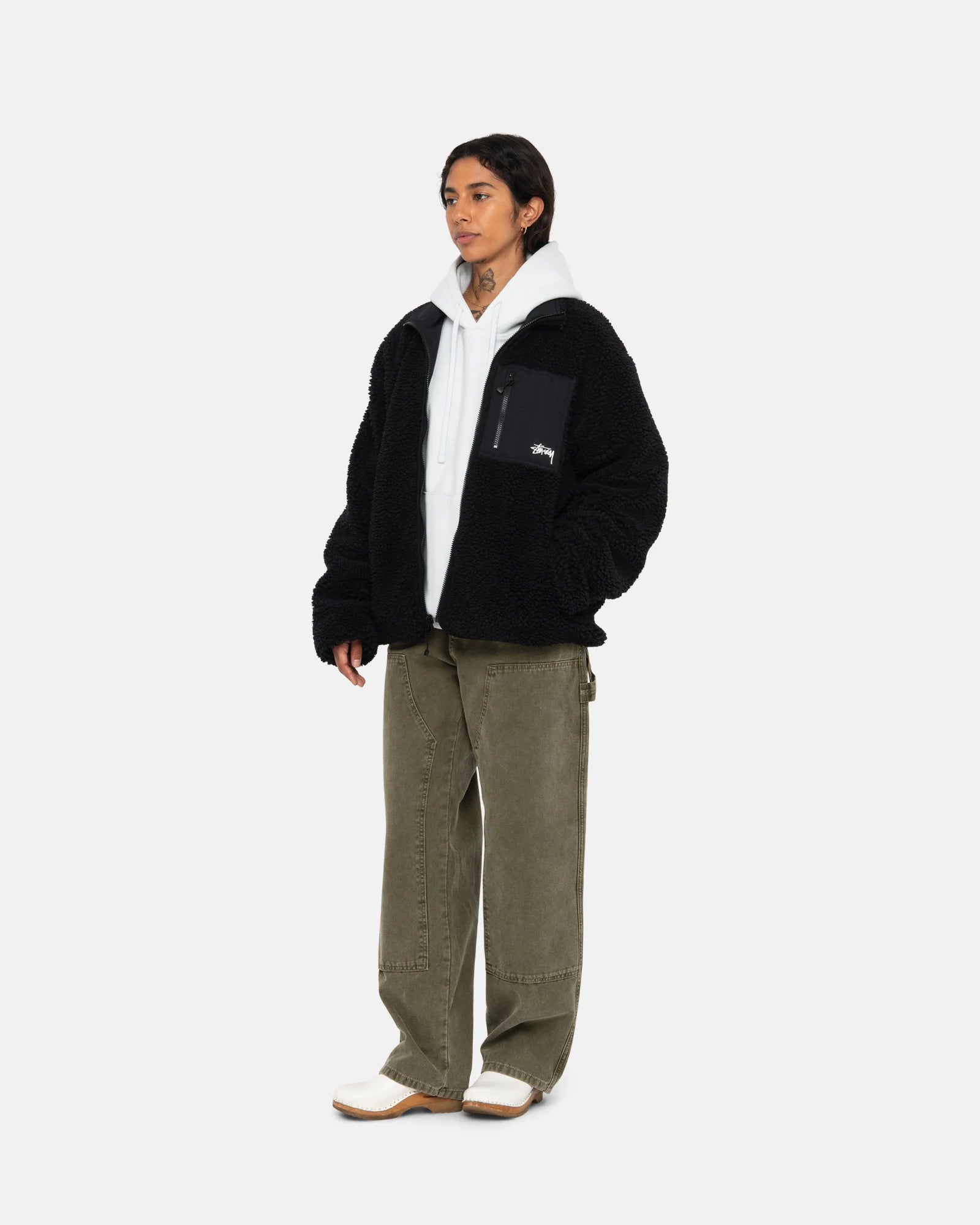 SHERPA REVERSIBLE JACKET STUSSY BLACK Spoon Clothes