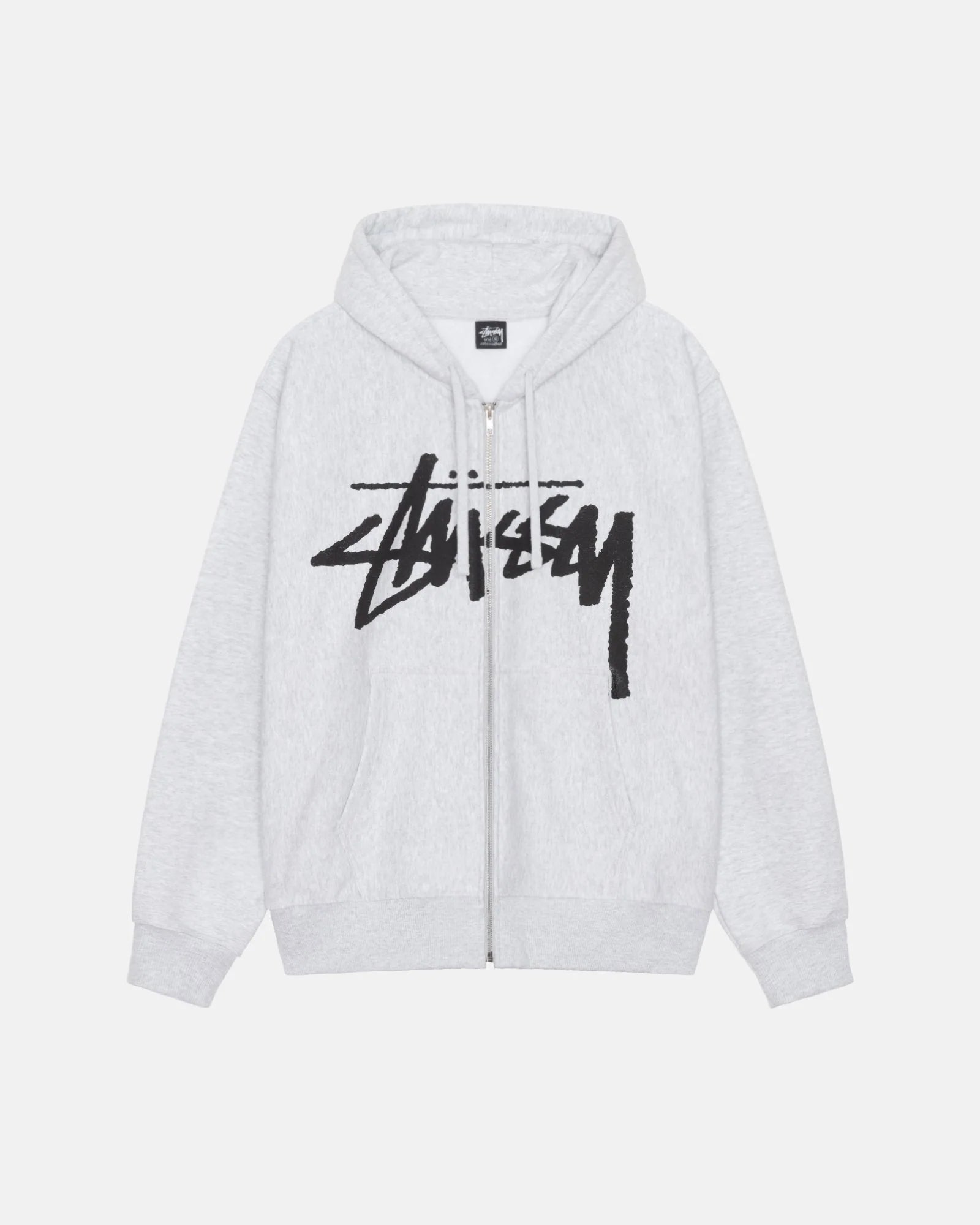 Black stussy zip up hoodie sales
