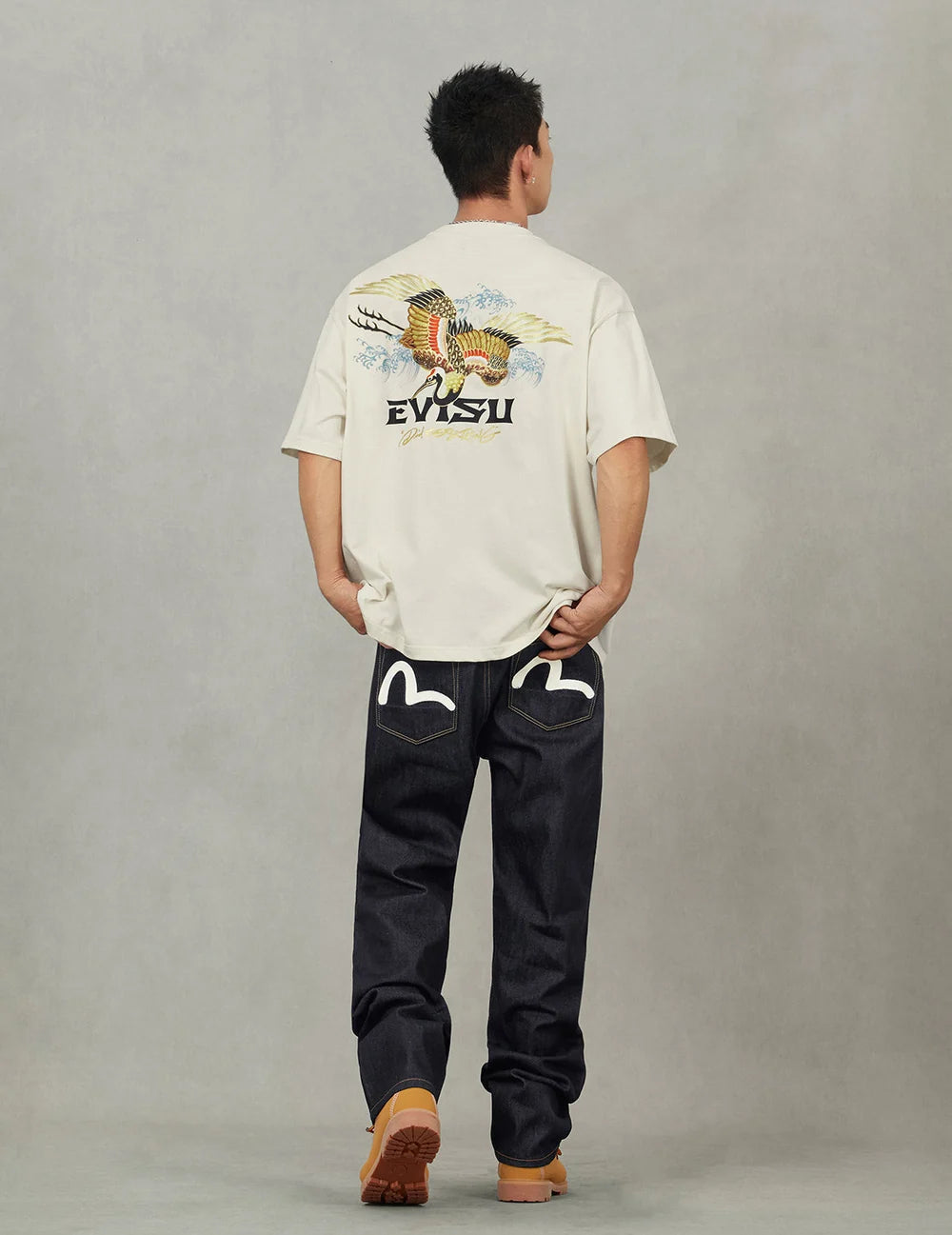 Seagull Print Pockets Regular Fit Jeans #2020 / EVISU / INDIGO