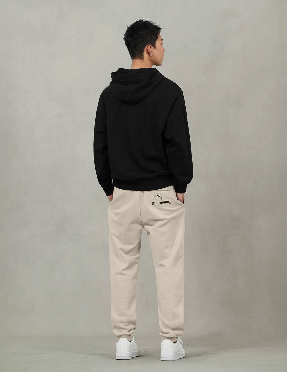 Seagull Print Relax Fit Hoodie / EVISU / BLACK