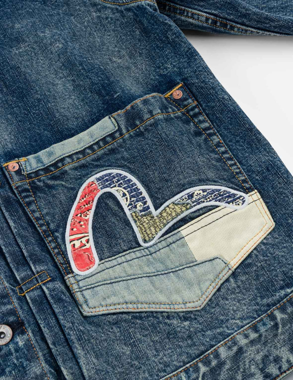 Boro Seagull Patch Pocket Denim Jacket / EVISU