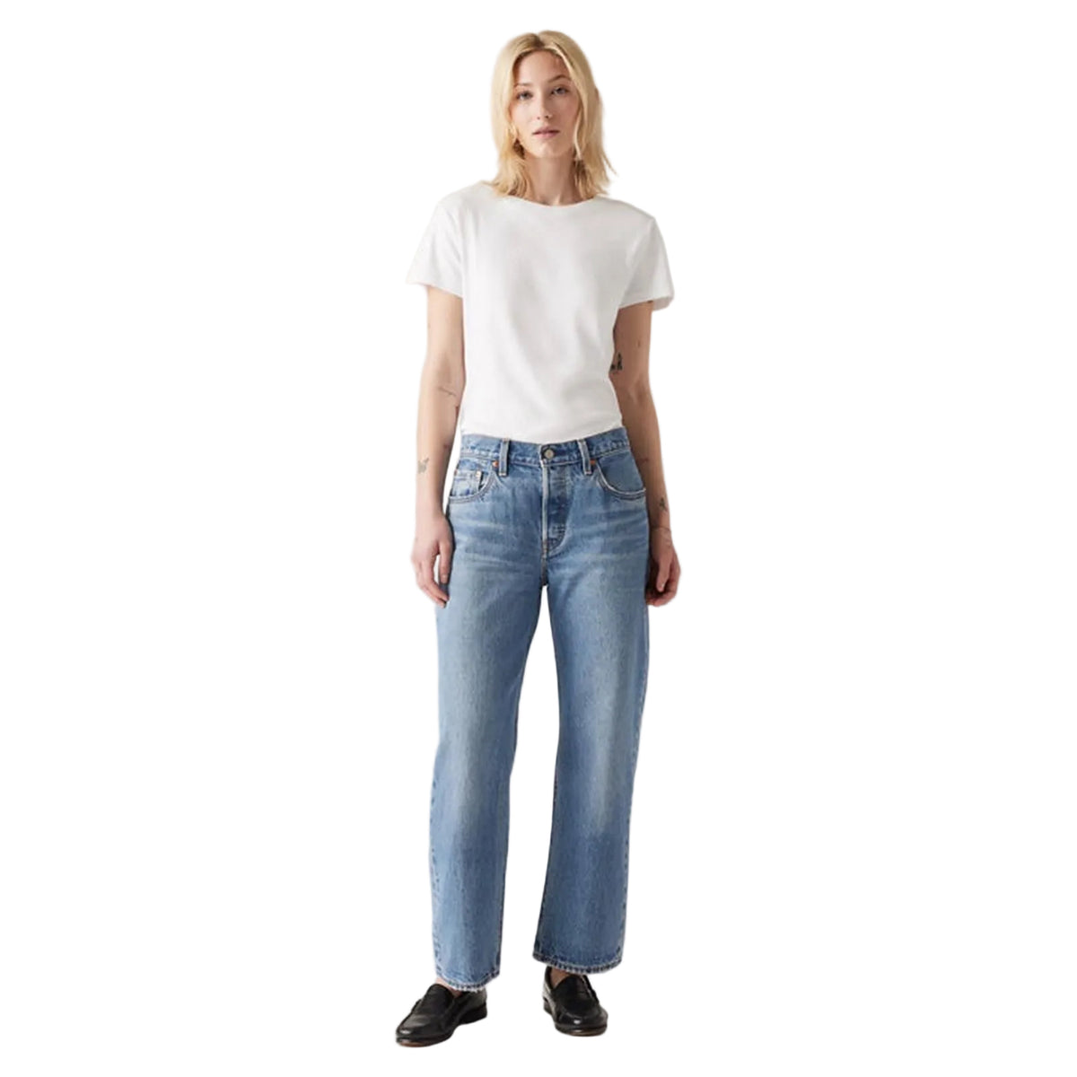 LEVI'S® W 501 90S ANKLE MED INDIGO - WORN IN JEANS