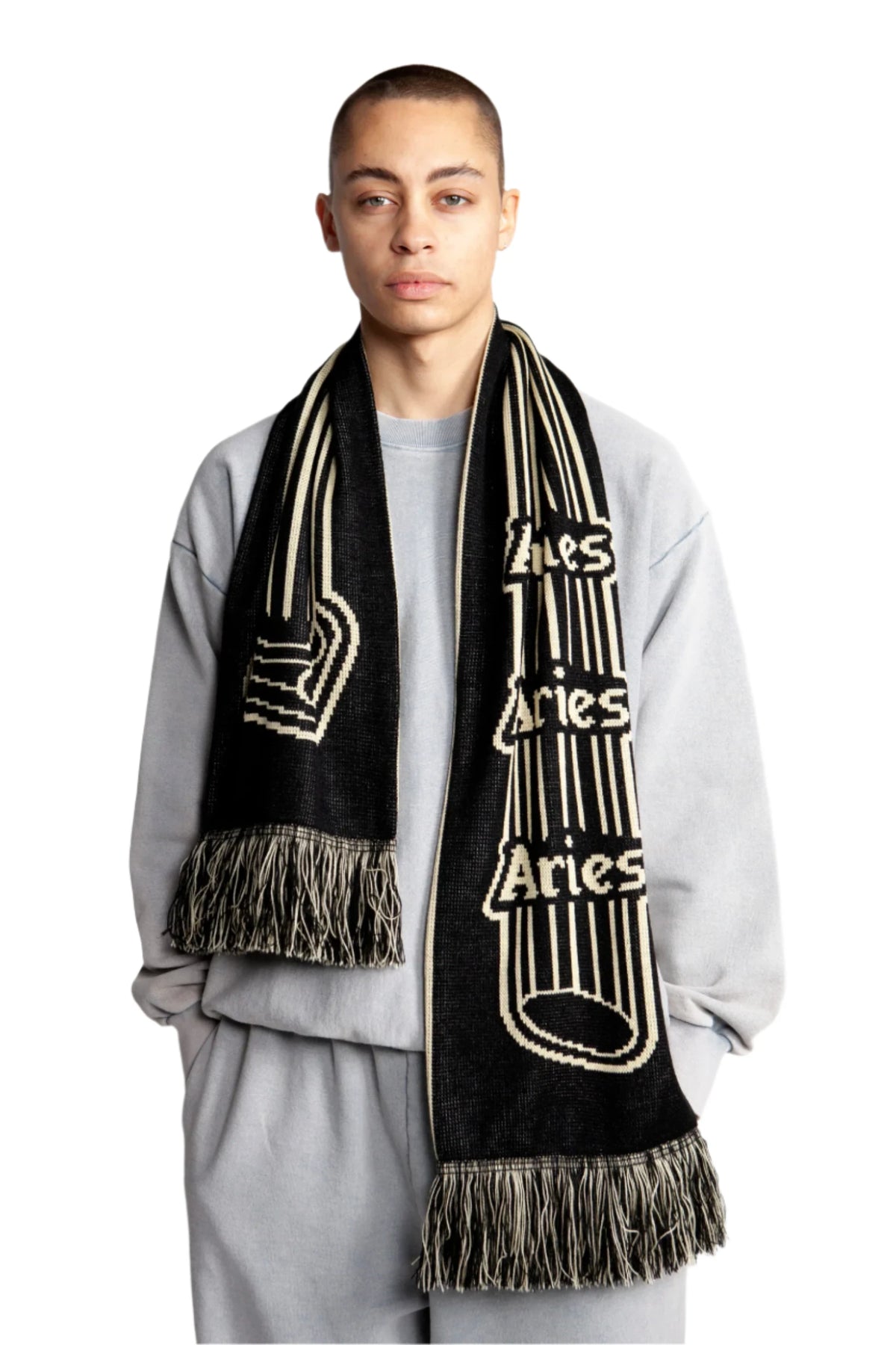 Column Scarf / ARIES / BLACK