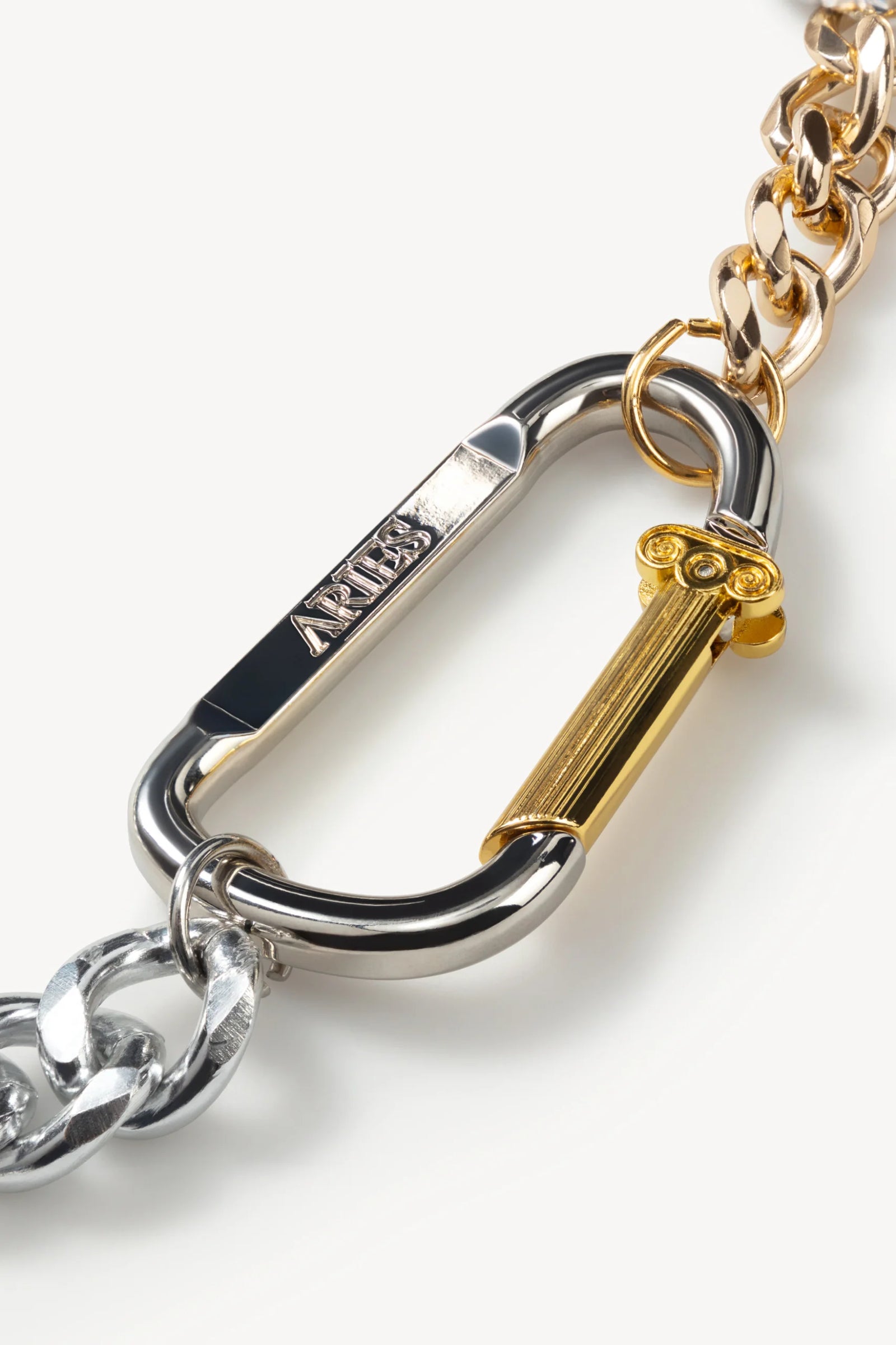 COLUMN CARABINER SILVER NECKLACE / ARIES
