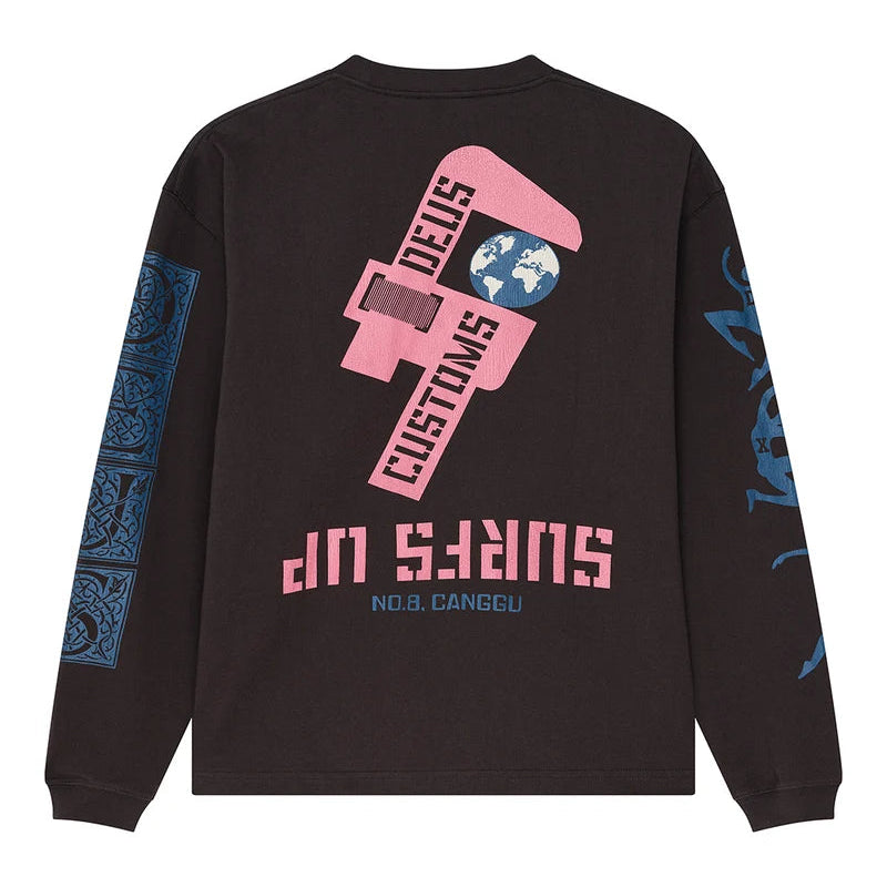 Swell Maps Os Ls Tee / deus ex mahina / Anthracite Grey