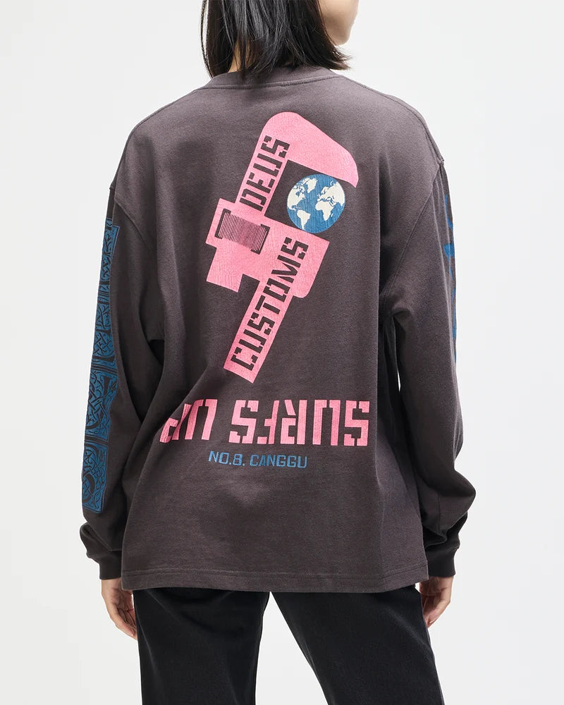Swell Maps Os Ls Tee / deus ex mahina / Anthracite Grey