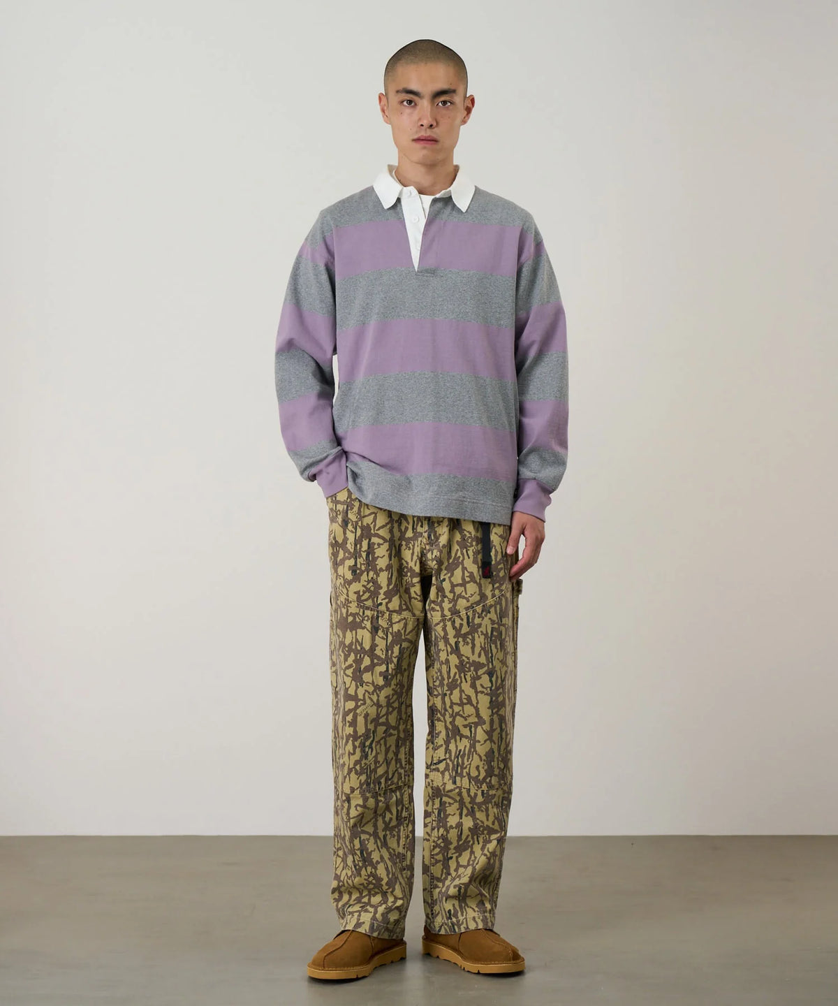 Gramicci Langdon Rugby Shirt / heather- purple