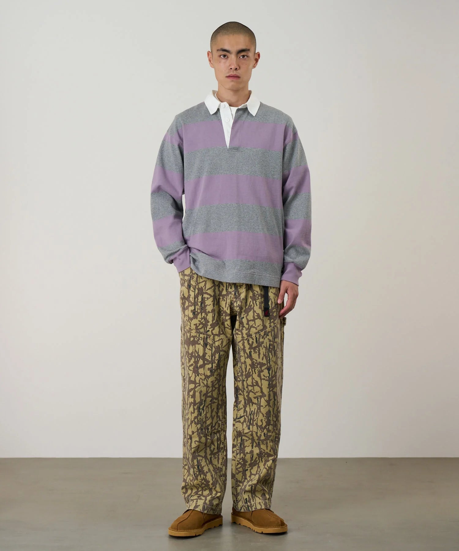 Gramicci Langdon Rugby Shirt / heather- purple