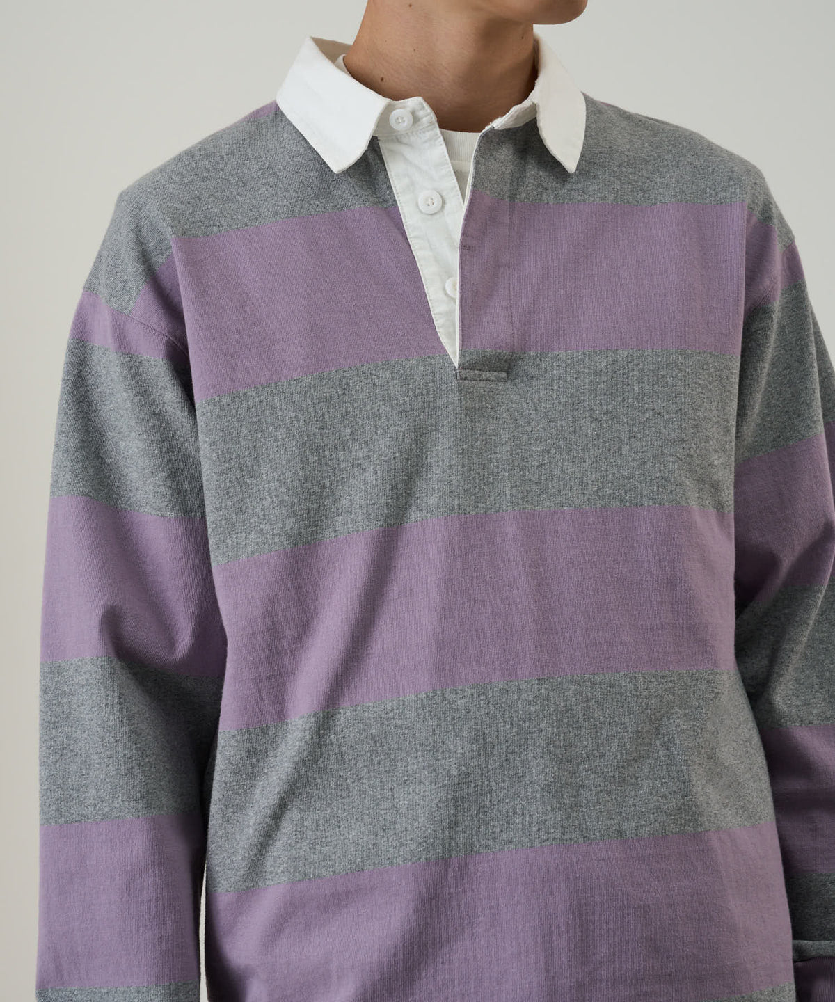 Gramicci Langdon Rugby Shirt / heather- purple