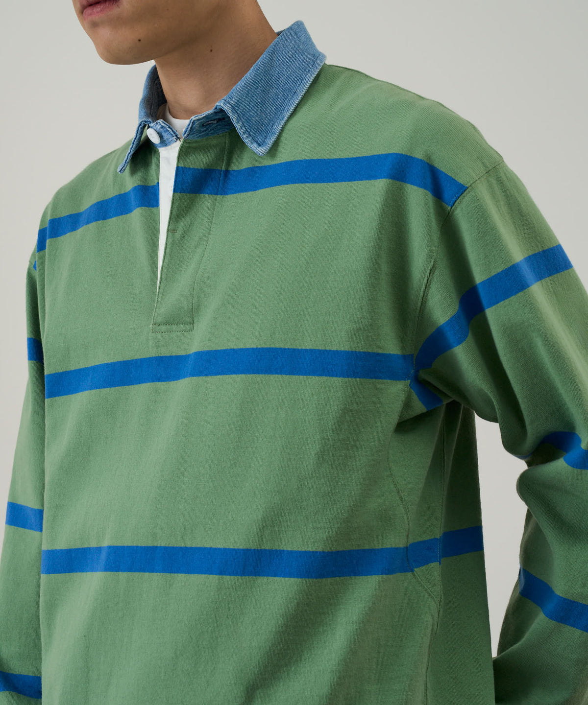 Gramicci Langdon Rugby Shirt / olive- blue