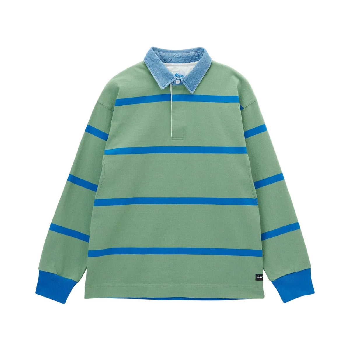 Gramicci Langdon Rugby Shirt / olive- blue
