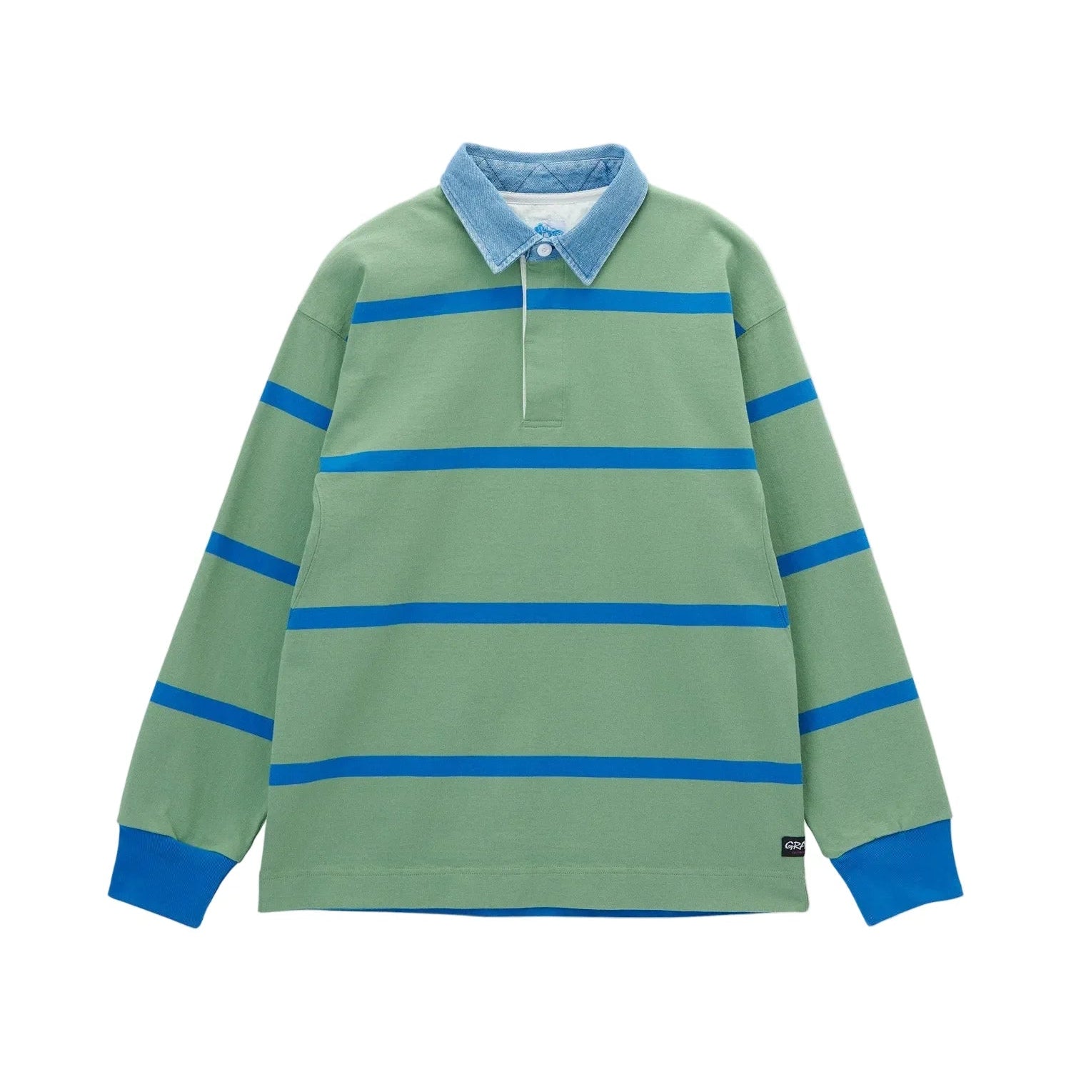 Gramicci Langdon Rugby Shirt / olive- blue