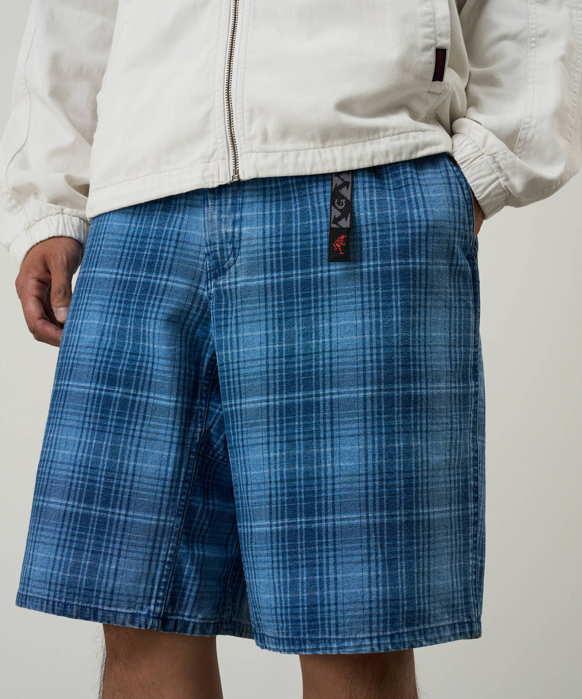 LAGOON SHORT DENIM PLAID / gramicci /Indigo Checkered Plaid