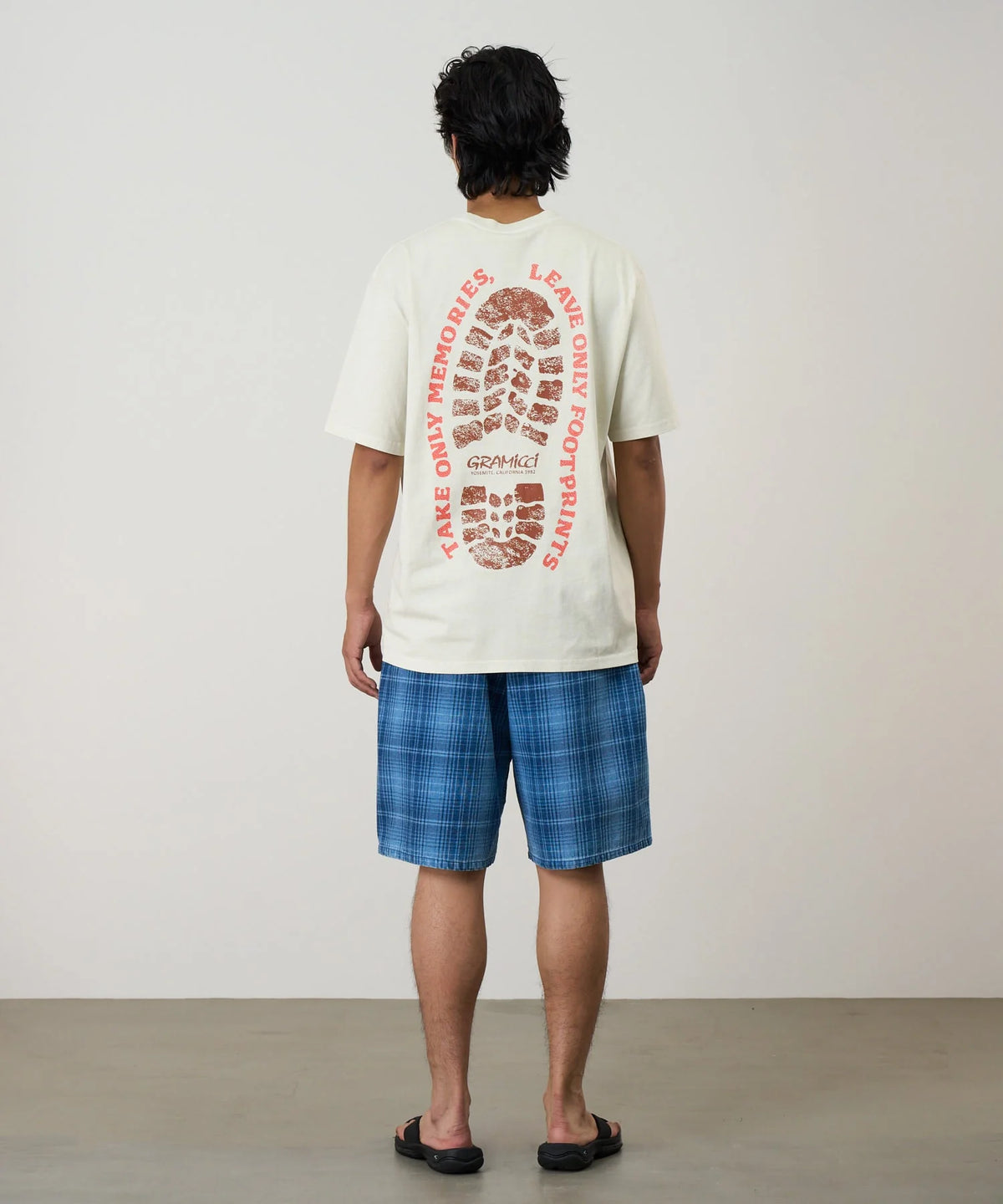 Gramicci Pigment Dyed Footprints Tee / NATURAL