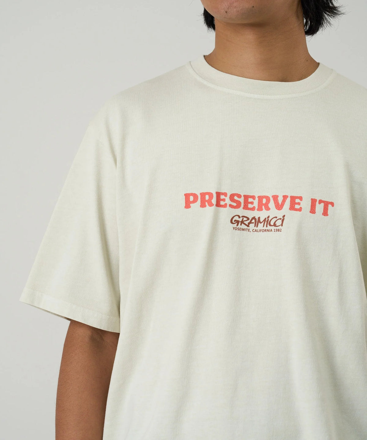 Gramicci Pigment Dyed Footprints Tee / NATURAL