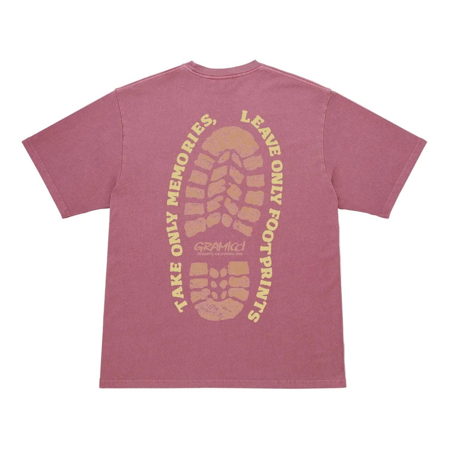 Gramicci Pigment Dyed Footprints Tee / RED PIGMENT