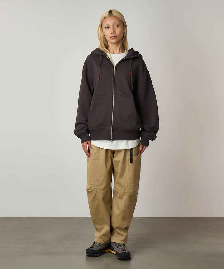 One Point Zip Hooded Sweatshirt / GRAMICCI / DEEP BROWN