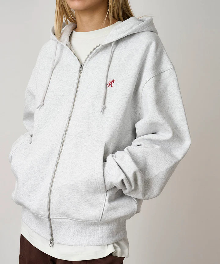 One Point Zip Hooded Sweatshirt / GRAMICCI / ASH HEATHER