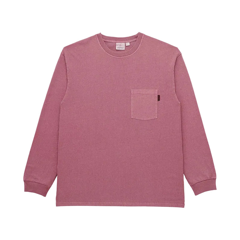 L/S POCKET TEE PIGMENT DYED / RED PIGMENT