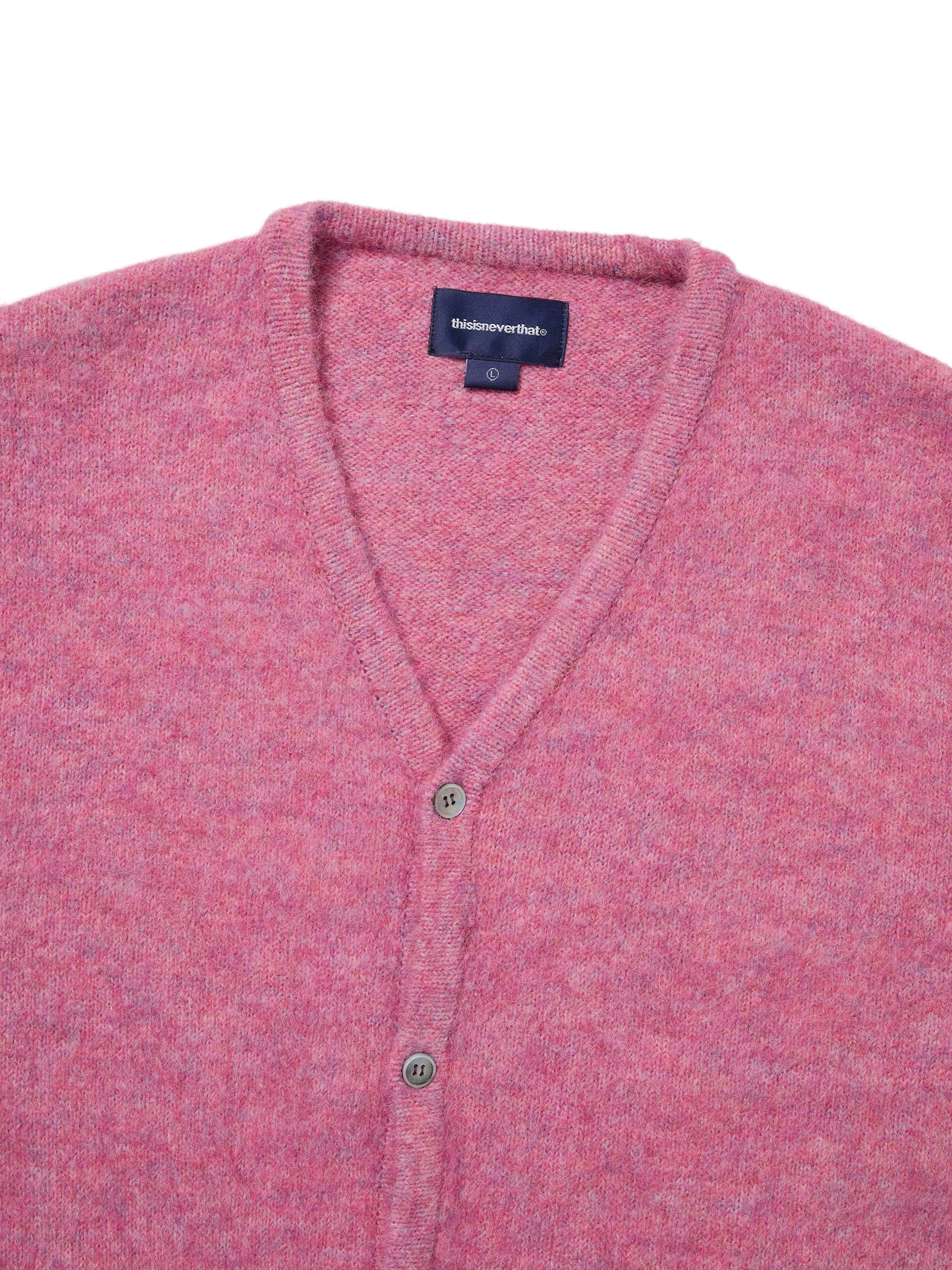 Hairy Knit Cardigan Pink / thisisneverthat