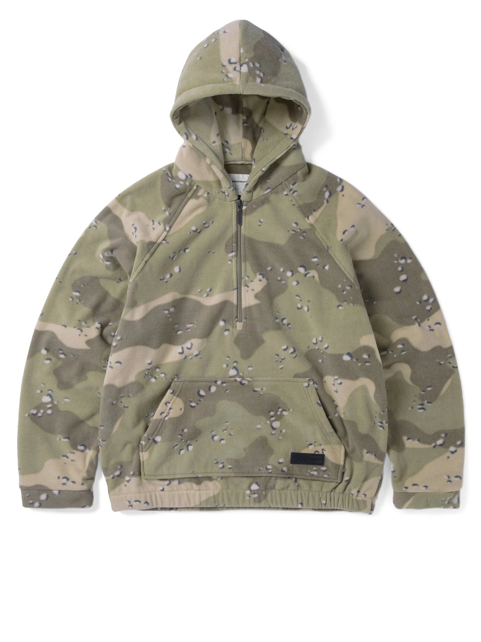 Hooded Fleece Half Zip Pullover Camo / THIS IS NEVER THAT