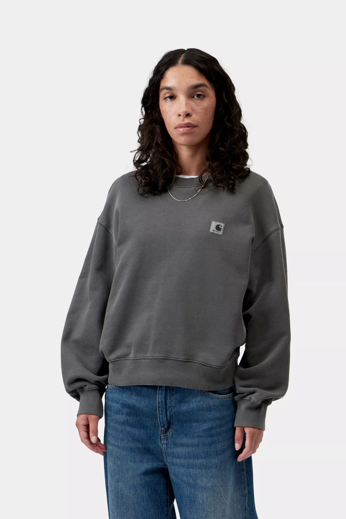 Women's Nelson Sweatshirt / carhartt wip / Black, Garment dyed