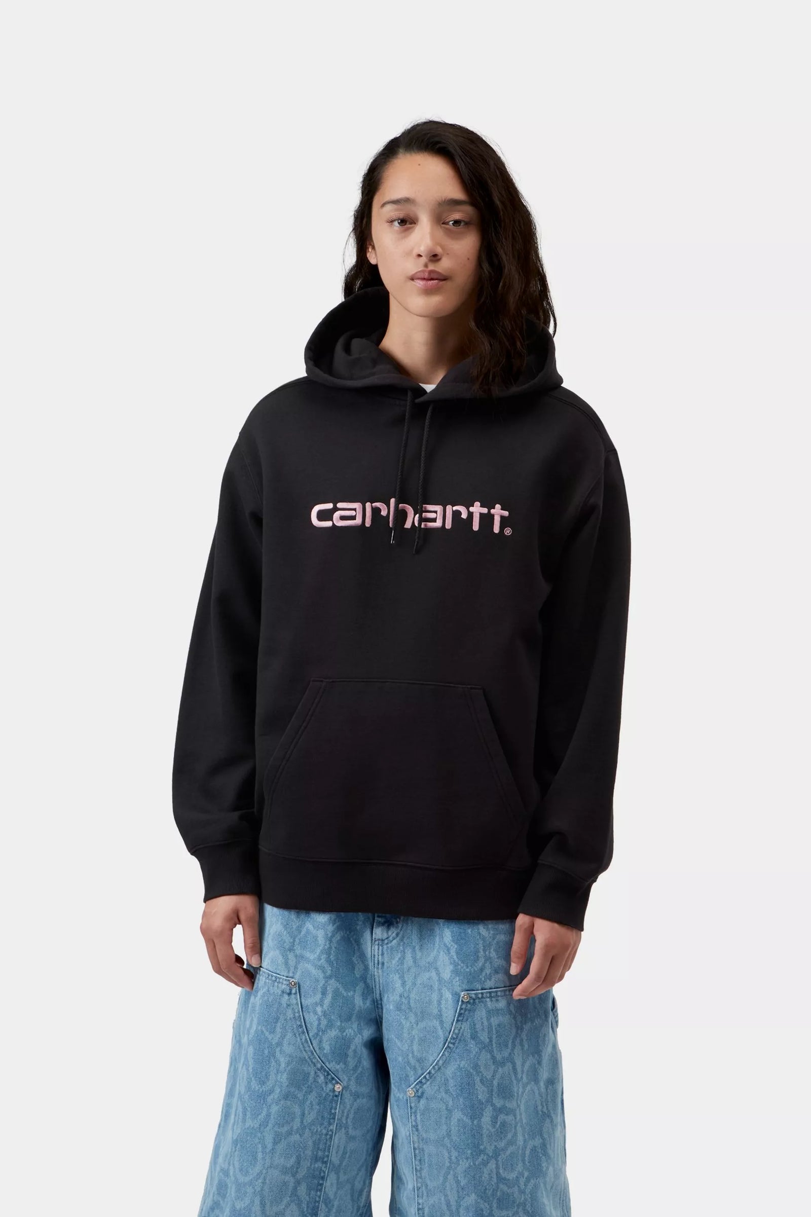 Women's Hooded Carhartt Sweatshirt / black / hortensia
