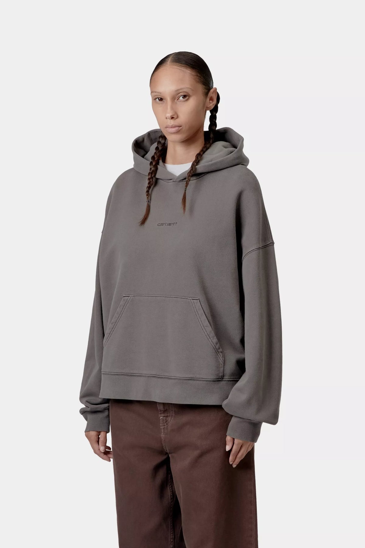 W&#39; Hooded Benton Sweatshirt  / carhartt wip / graphite