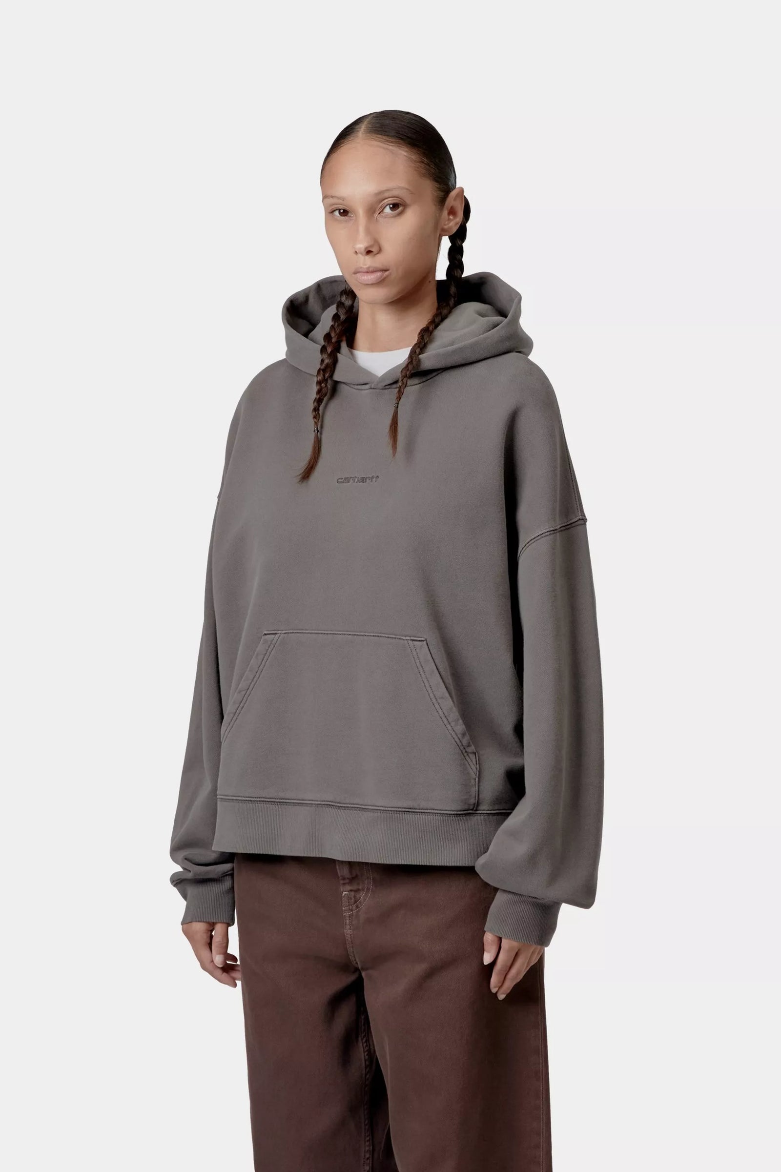 W' Hooded Benton Sweatshirt  / carhartt wip / graphite