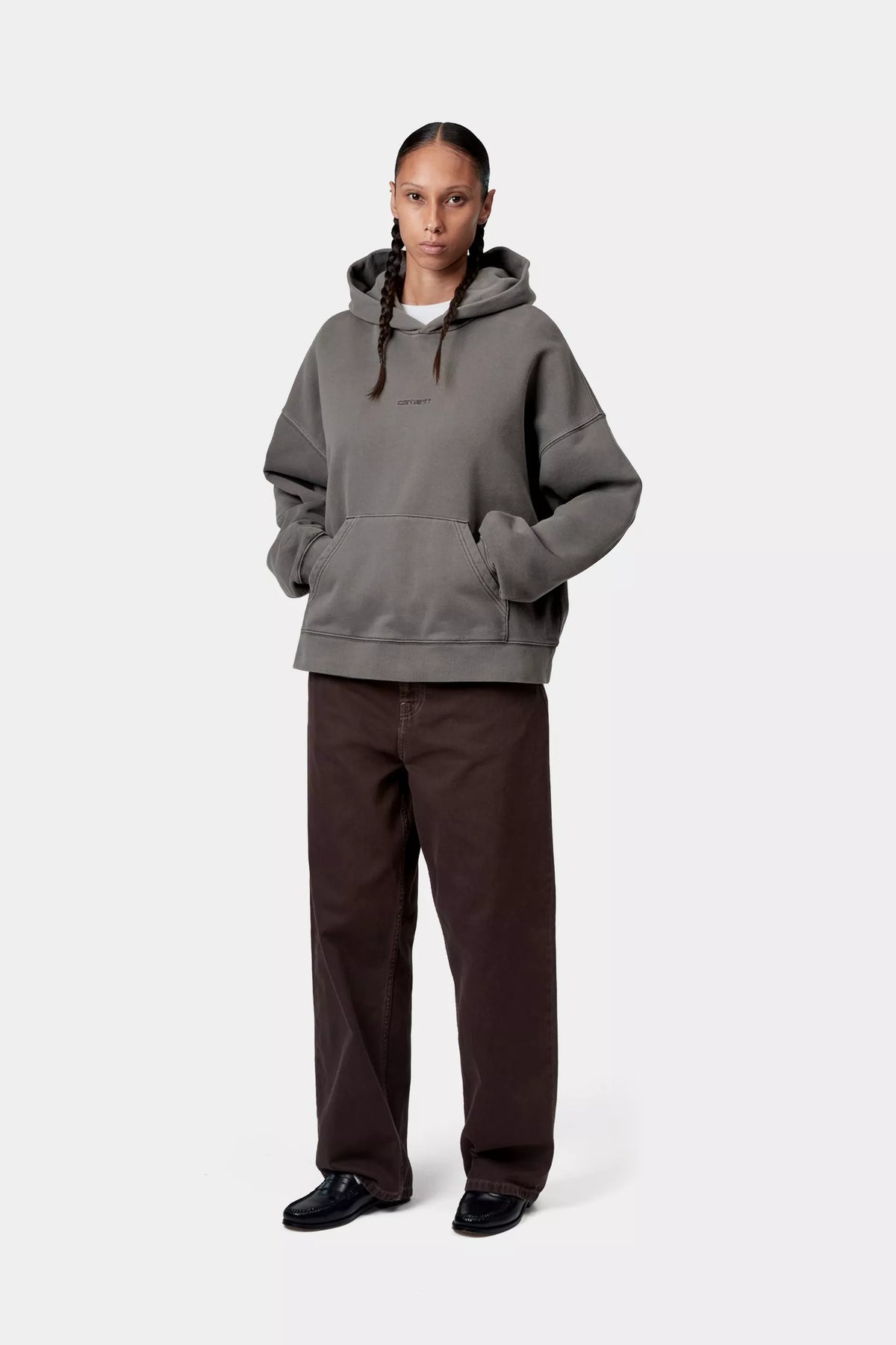 W&#39; Hooded Benton Sweatshirt  / carhartt wip / graphite