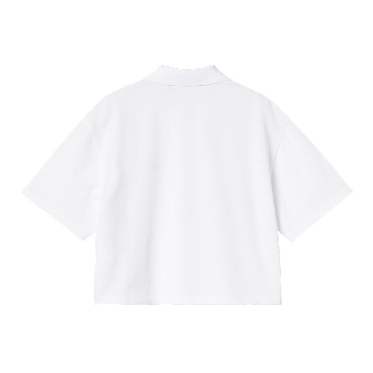 W' S/S Carhartt Script Polo T-Shirt / white