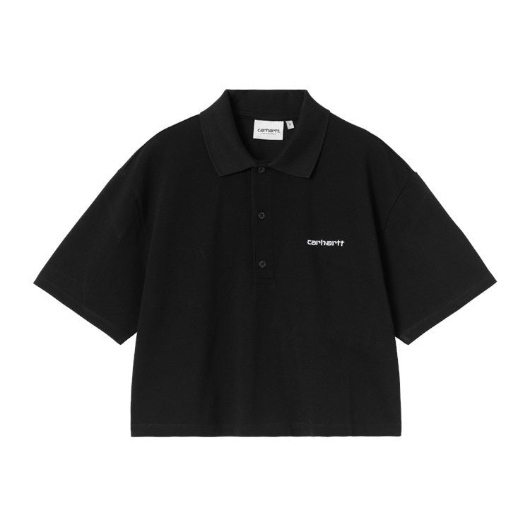 W' S/S Carhartt Script Polo T-Shirt / black
