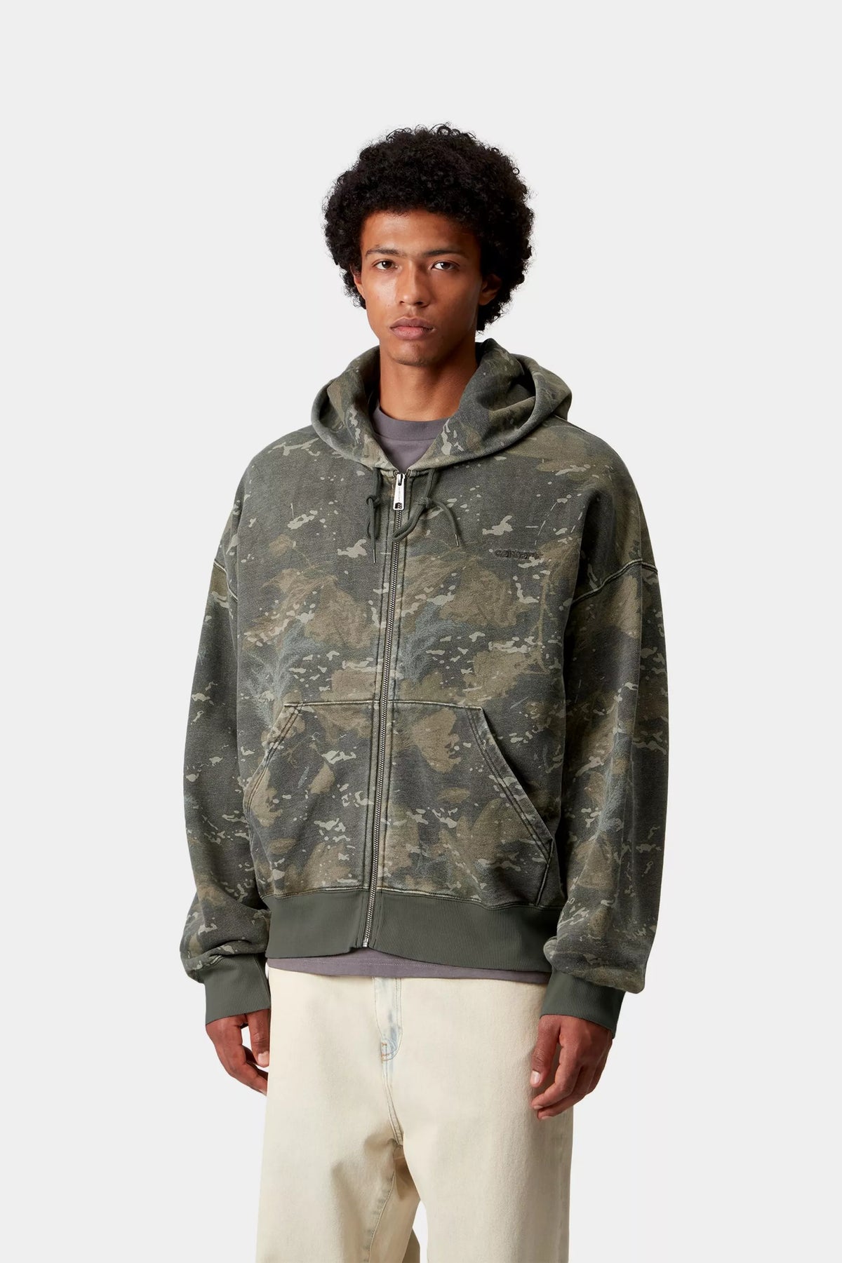 Hooded Benton Sweat Jacket / carhartt wip /  camo combi green