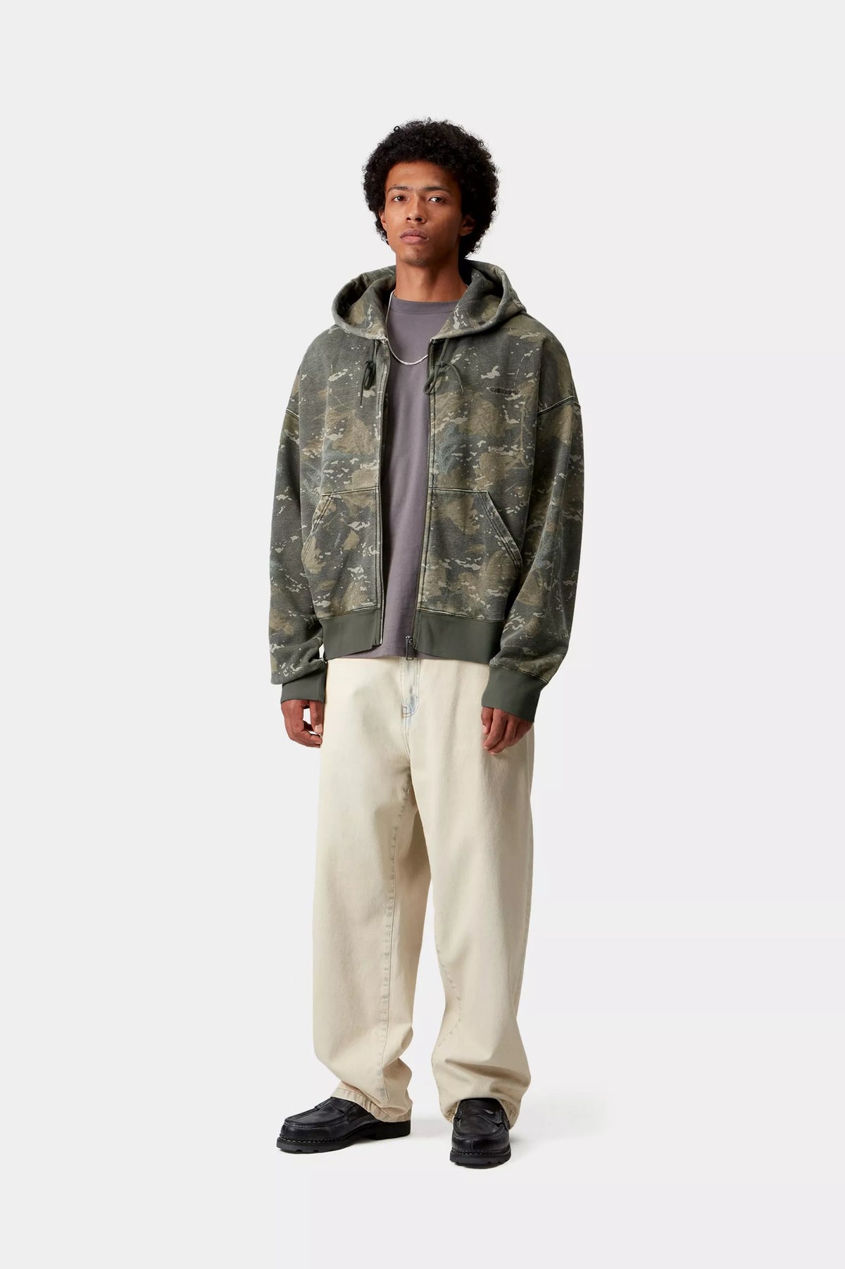 Hooded Benton Sweat Jacket / carhartt wip /  camo combi green