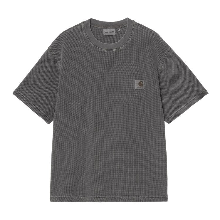 S/S Nelson Waffle T-Shirt / CARHARTT WIP / BLACK -GARMENT DYED
