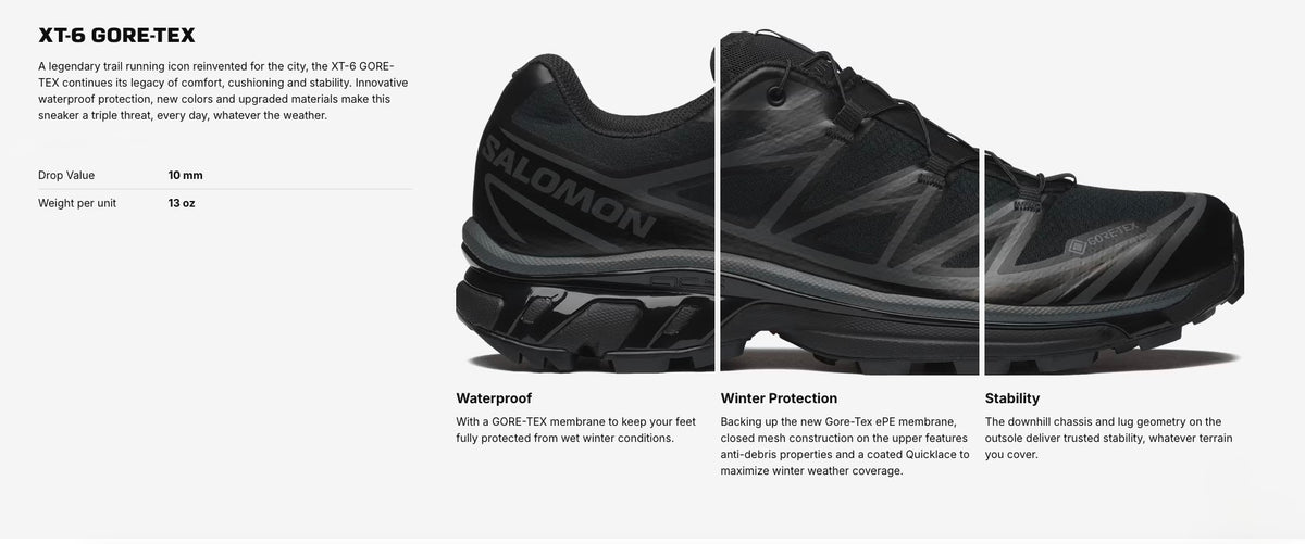XT-6 GORE-TEX / SALOMON SPORTSTYLE/ Black / Black / Asphalt