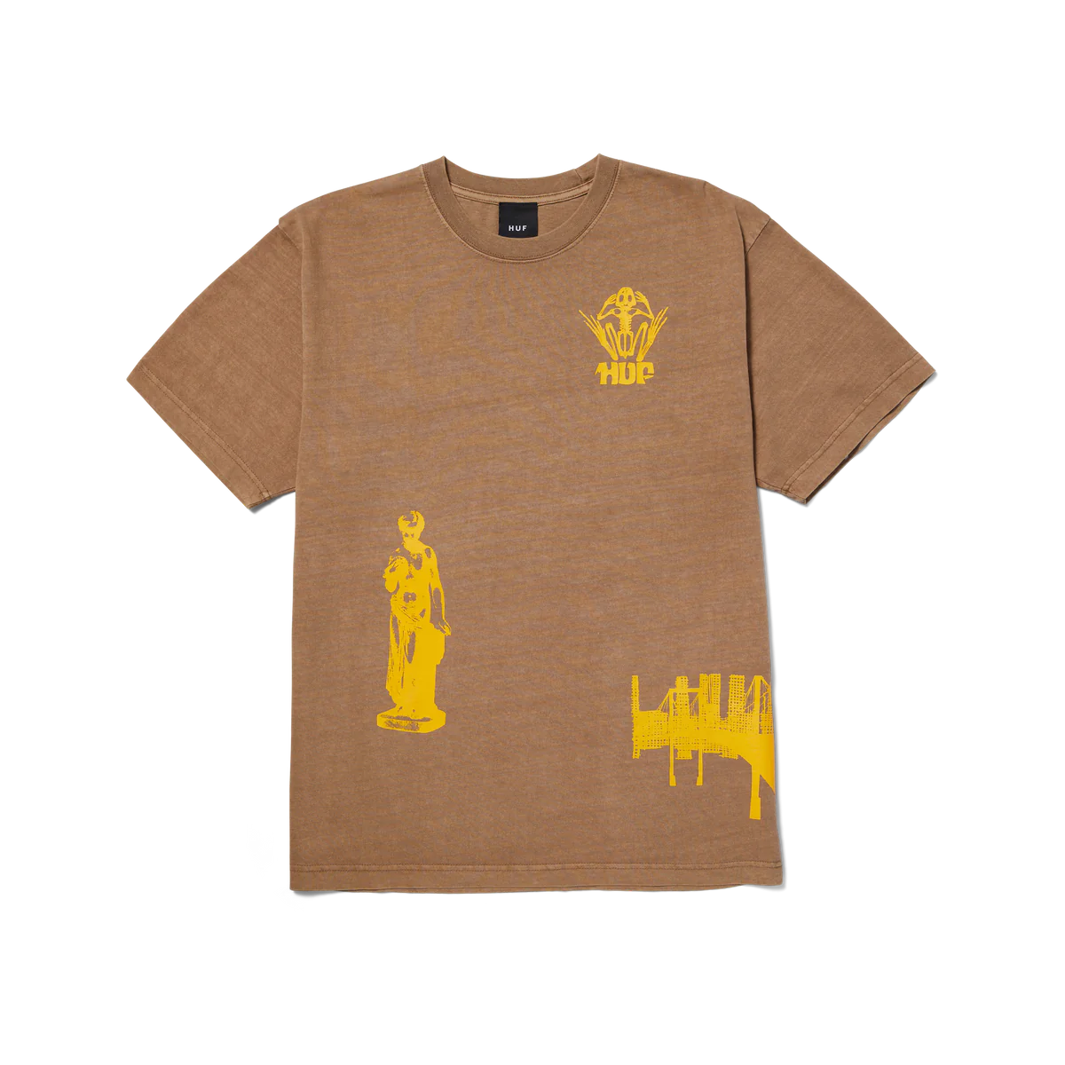 LOOSIES WASHED T-SHIRT / HUF / CAMEL