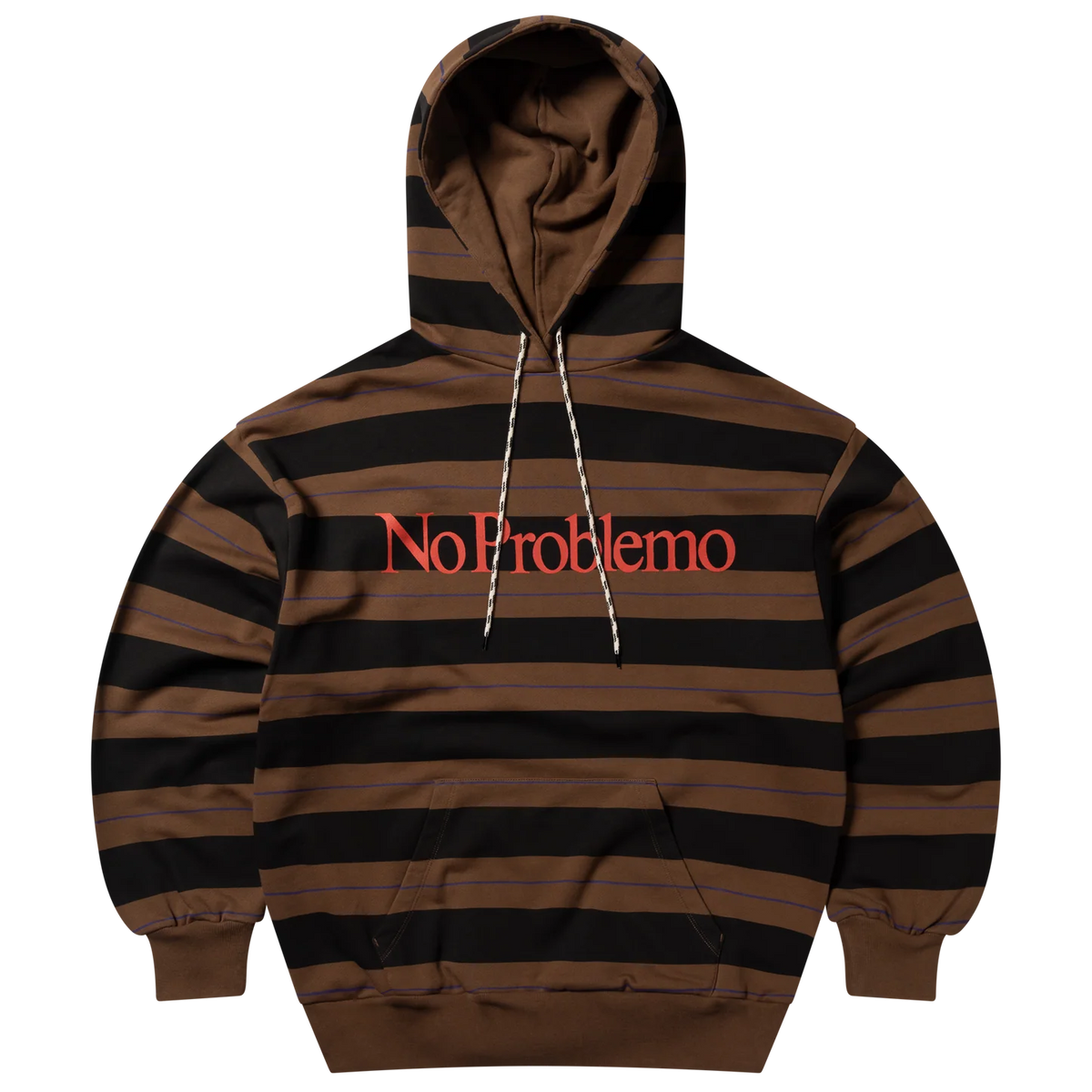No Problemo Striped Hoodie / BROWN
