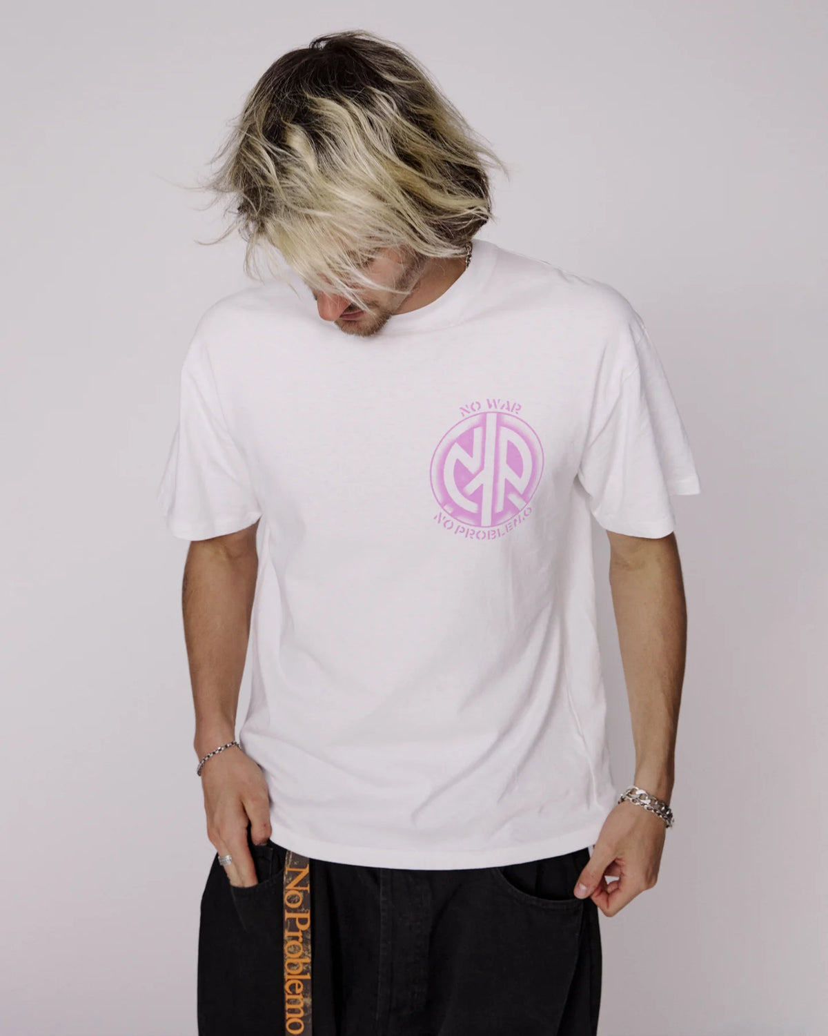 No War SS Tee / no problemo / white