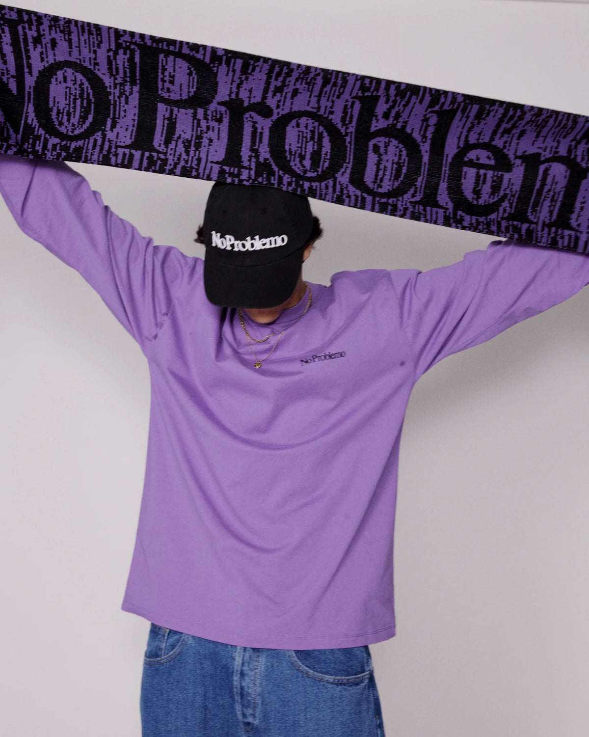 No Problemo Glitch Scarf / lilac