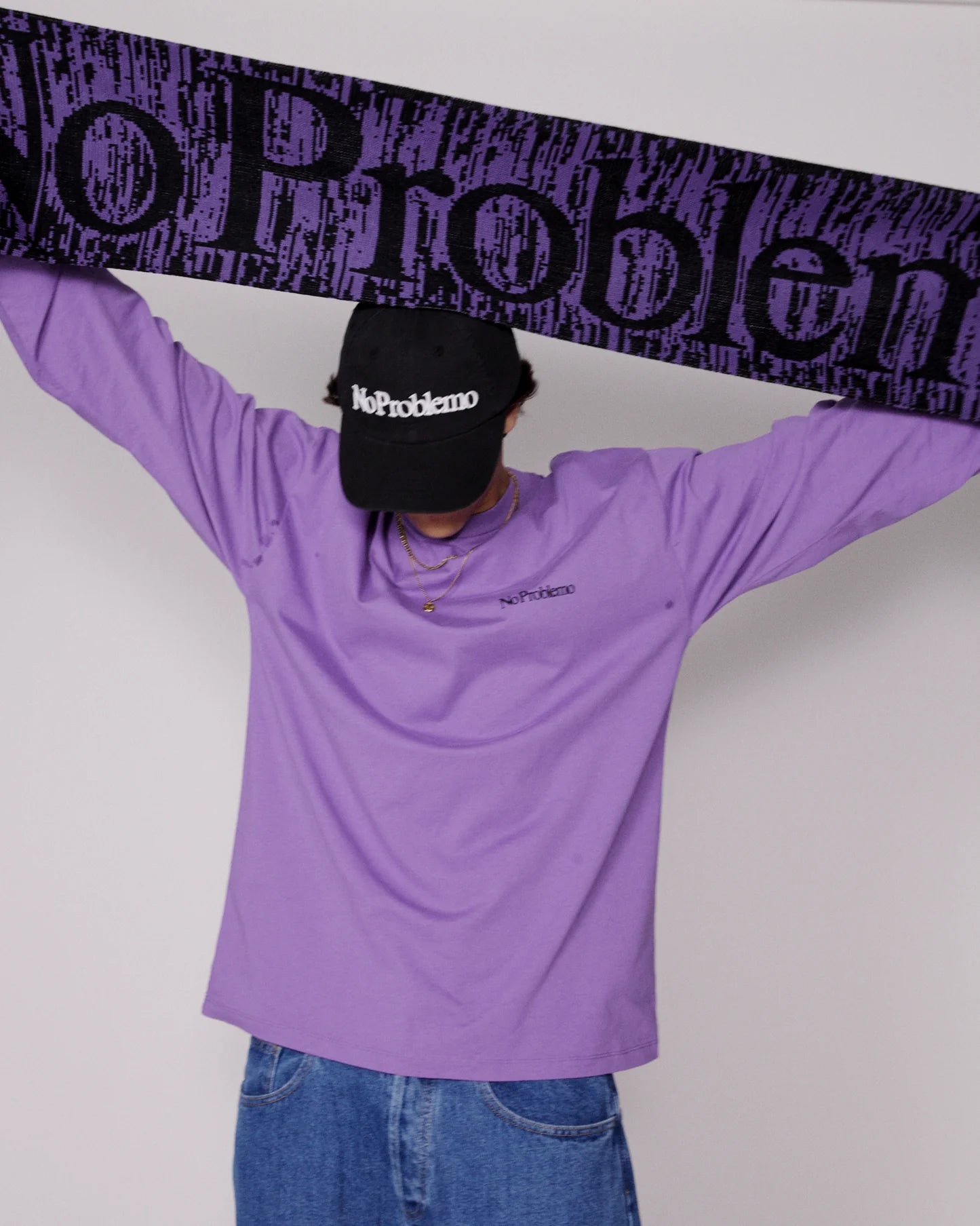 No Problemo Glitch Scarf / lilac