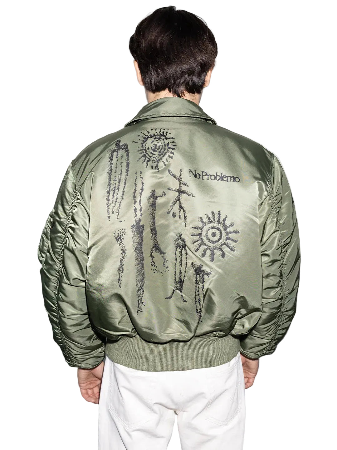 ALPHA x NO PROBLEMO CWU-45 Bomber Jacket / sage green