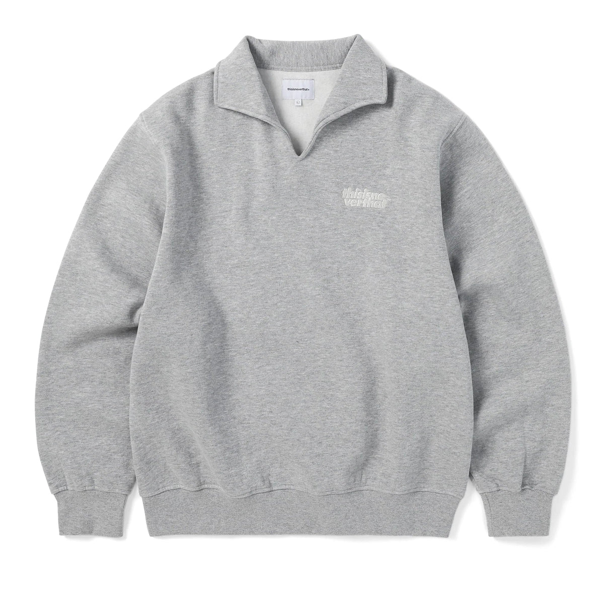 Open Collar Sweatshirt Heather Grey / thisisneverthat